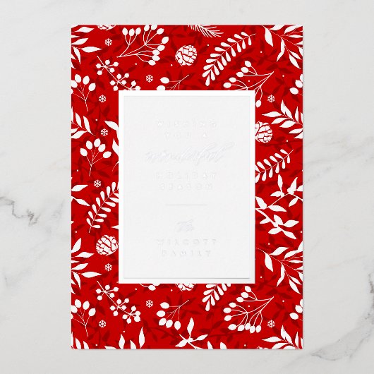 素敵な休暇をお過ごしください | 写真を追加 箔シーズンカード (正面)