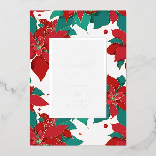 素敵な休暇をお過ごしください | 写真を追加 箔シーズンカード (正面)