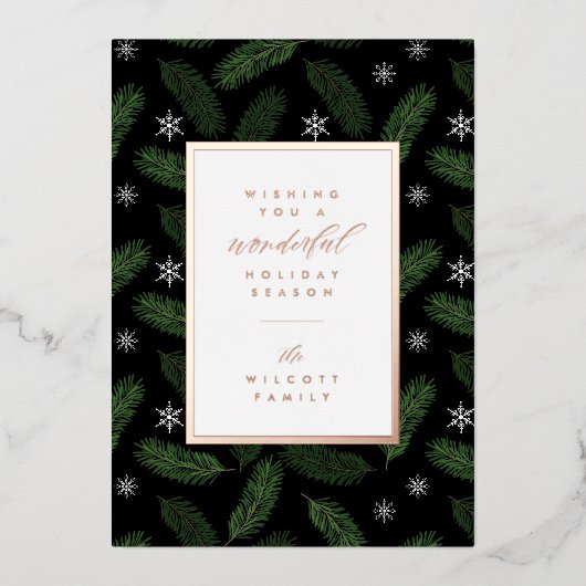 素敵な休暇をお過ごしください | 写真を追加 箔シーズンカード (正面)