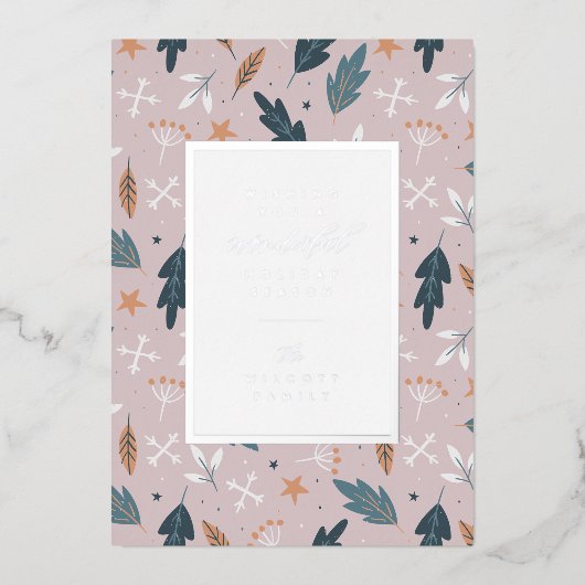 素敵な休暇をお過ごしください | 写真を追加 箔シーズンカード (正面)