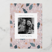 素敵な休暇をお過ごしください | 写真を追加 箔シーズンカード (裏面)