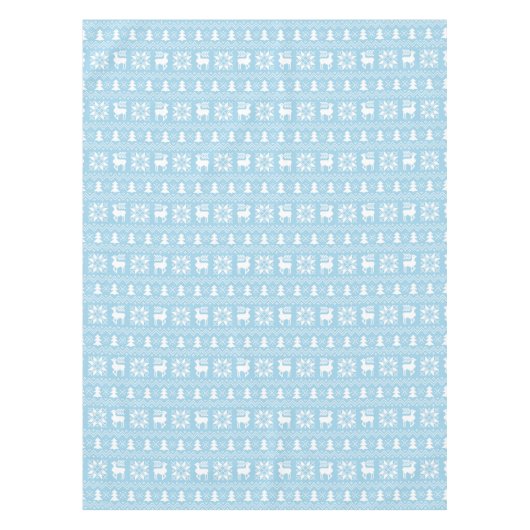 素敵な伝統的クリスマスブルーのセーターパターン テーブルクロス (正面)