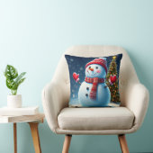 「素敵な冬のチャーム:クリスマスツリー&雪だるまデ クッション (椅子)