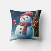 「素敵な冬のチャーム:クリスマスツリー&雪だるまデ クッション (裏面)