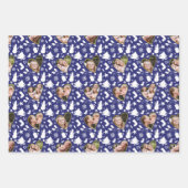 素敵な冬のパターン写真コラージクリスマス ラッピングペーパーシート (正面3)