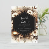 素敵な印刷可能な結婚素朴さ セーブザデート (スタンド正面)