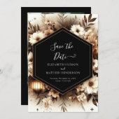 素敵な印刷可能な結婚素朴さ セーブザデート (正面/裏面)