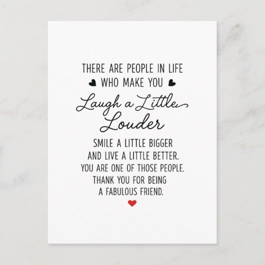 素敵な友達でいてくれてありがとう ポストカード (正面)