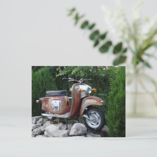 素敵な古いスクーター写真はがき ポストカード (スタンド正面)