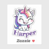 素敵な名前をカスタムすると喜び幸せなユニコーン シール (シート)
