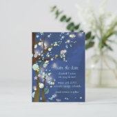 素敵な夜のブルーウェディング日付を保存 案内ポストカード (スタンド正面)