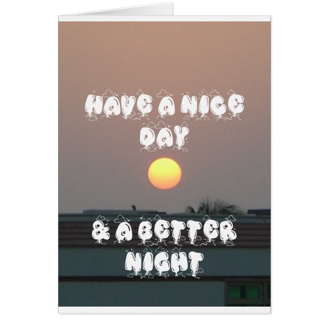 素敵な夜を（または一日を）過ごしてねという願いを込めた黄金の夕日 (正面)