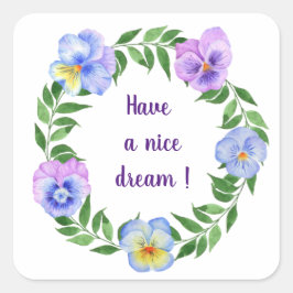 素敵な夢を！ 水彩花 スクエアシール