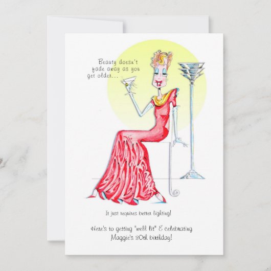 素敵な女性の誕生日招待状！ 招待状 (正面)