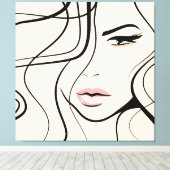 素敵な女性顔 キャンバスプリント (インサイチュ (ウッドフロア))