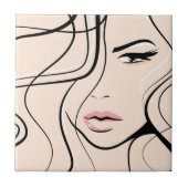 素敵な女性顔 タイル (正面)