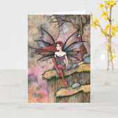 素敵な妖精のグリーティングカー空白のド カード (黄色い花)