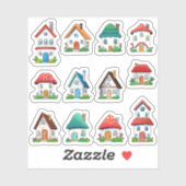 素敵な妖精の家のスクラップ漫画の家 シール (シート)