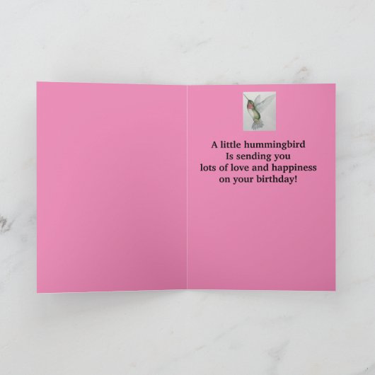 素敵な娘誕生日ハミングバードガーデン カード (内部)