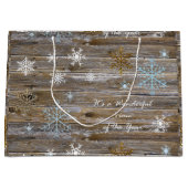 素敵な季節の雪の結晶 ラージペーパーバッグ (正面)