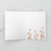 素敵な家族の写真 赤い葉の楽しいクリスマス シーズンカード (内部)