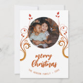 素敵な家族写真紅葉楽しいクリスマス シーズンカード (正面)