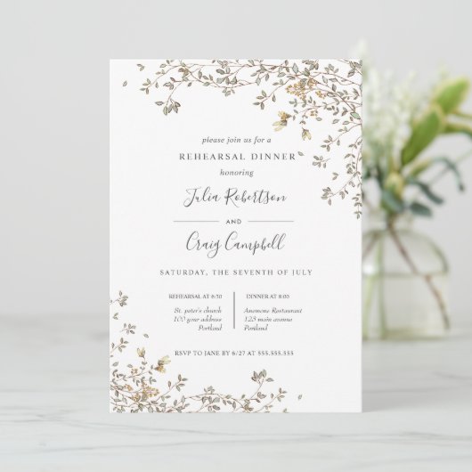 素敵な小さな離れ緑のリハお洒落ーサルディナー 招待状 (スタンド正面)