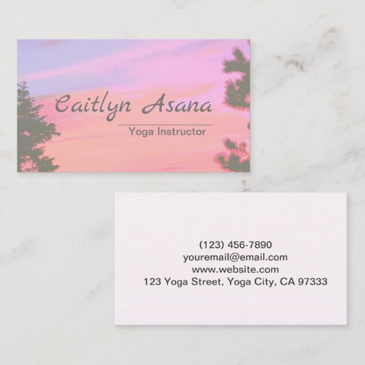 素敵な山の夕焼け 名刺 (正面/裏面)