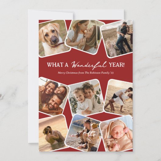 素敵な年の写真コラージュのクリスマス シーズンカード (正面)