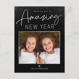 素敵な年 現代のハッピー新年 フォトポストカード シーズンポストカード