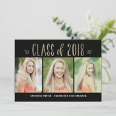 素敵な年 編集可能な色 卒業おめでとうカード 招待状 (スタンド正面)