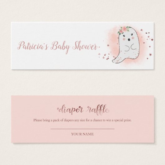 素敵な幽霊ハロウィーンベビーシャワーおむつラッフル (正面&裏面)