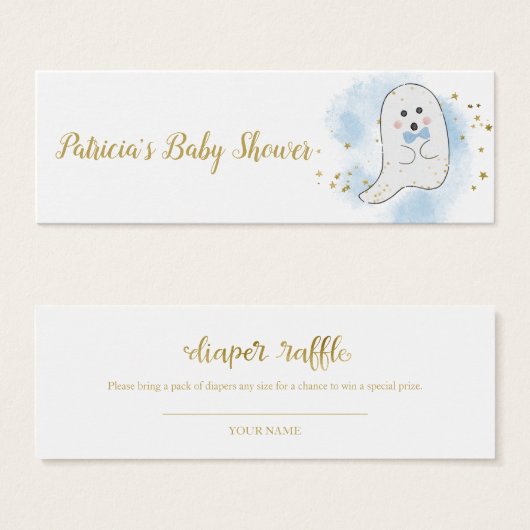 素敵な幽霊ハロウィーンベビーシャワーおむつラッフル (正面&裏面)