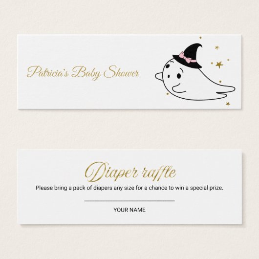 素敵な幽霊ハロウィーンベビーシャワーおむつラッフル (正面&裏面)