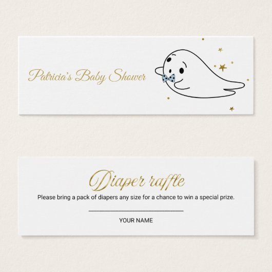 素敵な幽霊ハロウィーンベビーシャワーおむつラッフル (正面&裏面)