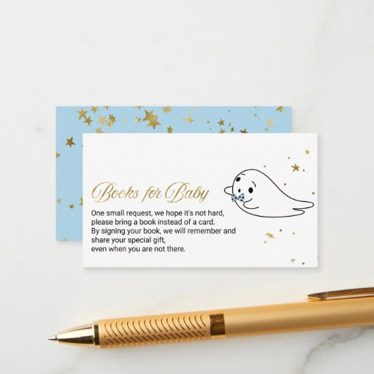素敵な幽霊ハロウィーン赤ちゃんシャワーベビー本 エンクロージャーカード (正面/裏面インサイチュ)
