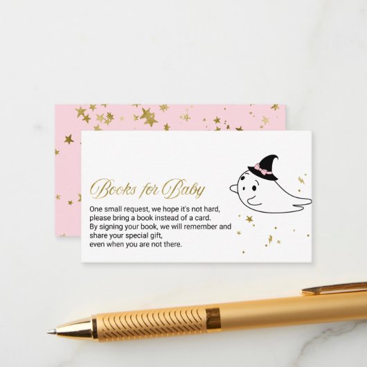 素敵な幽霊ハロウィーン赤ちゃんシャワーベビー本 エンクロージャーカード (正面/裏面インサイチュ)