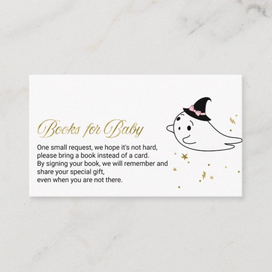 素敵な幽霊ハロウィーン赤ちゃんシャワーベビー本 エンクロージャーカード (正面)