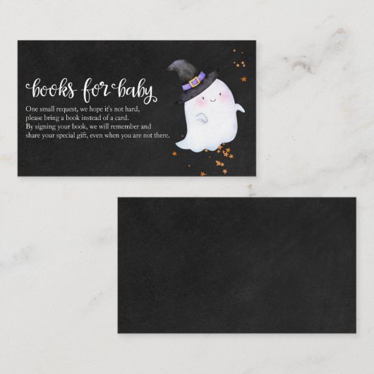 素敵な幽霊ハロウィーン赤ちゃんシャワーベビー本 エンクロージャーカード (正面/裏面)