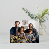 素敵な応援スクリプト新年の写真 箔シーズンポストカード (立ち正面)