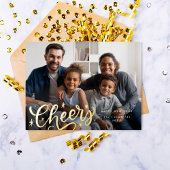 素敵な応援スクリプト新年の写真 箔シーズンポストカード