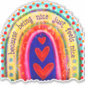 素敵な感じ可愛いレインボーのインスピレーション シール (正面)