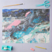 素敵な抽象芸術海の水の塩味のギフトラップ 薄葉紙 (クラフト)