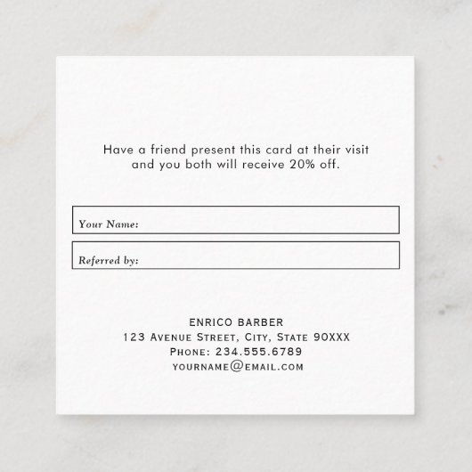 素敵な文字が友人を紹介する  スクエア名刺 (裏面)