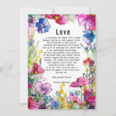 素敵な文字で後ろの牧草地の開花 招待状 (裏面)