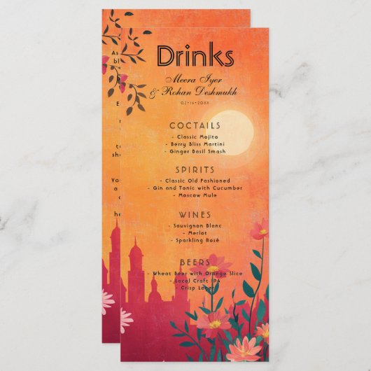 素敵な文字ドリンクカードサンセットセレナード メニュー (正面/裏面)