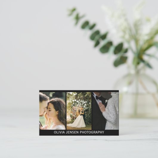 素敵な文字モダンフォトグラファーの名刺 名刺 (スタンド正面)