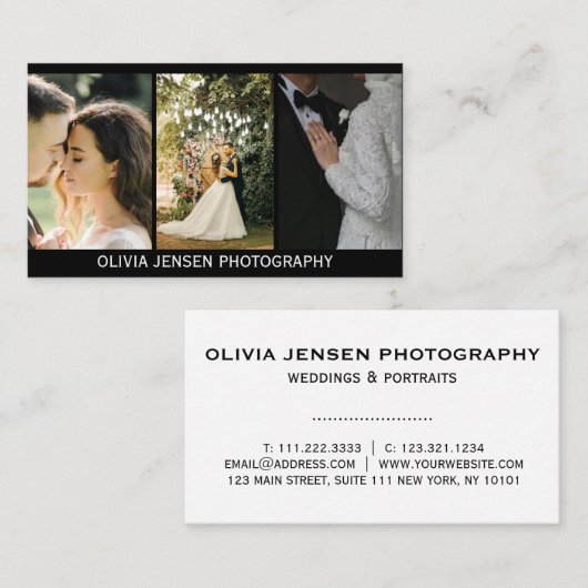 素敵な文字モダンフォトグラファーの名刺 名刺 (正面/裏面)