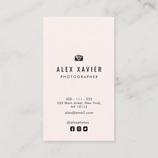 素敵な文字モダンフォトグラファーの名刺 名刺 (裏面)