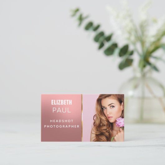 素敵な文字モダンフォトグラファーの名刺 名刺 (スタンド正面)